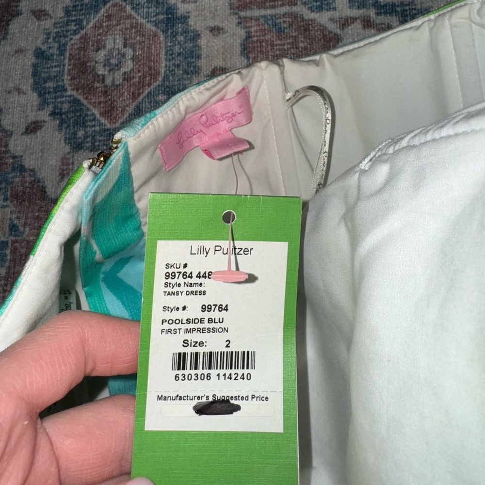NEW Lilly Pulitzer Tansy Shift Dress in Poolside Blue Size 2 - Picture 7 of 8